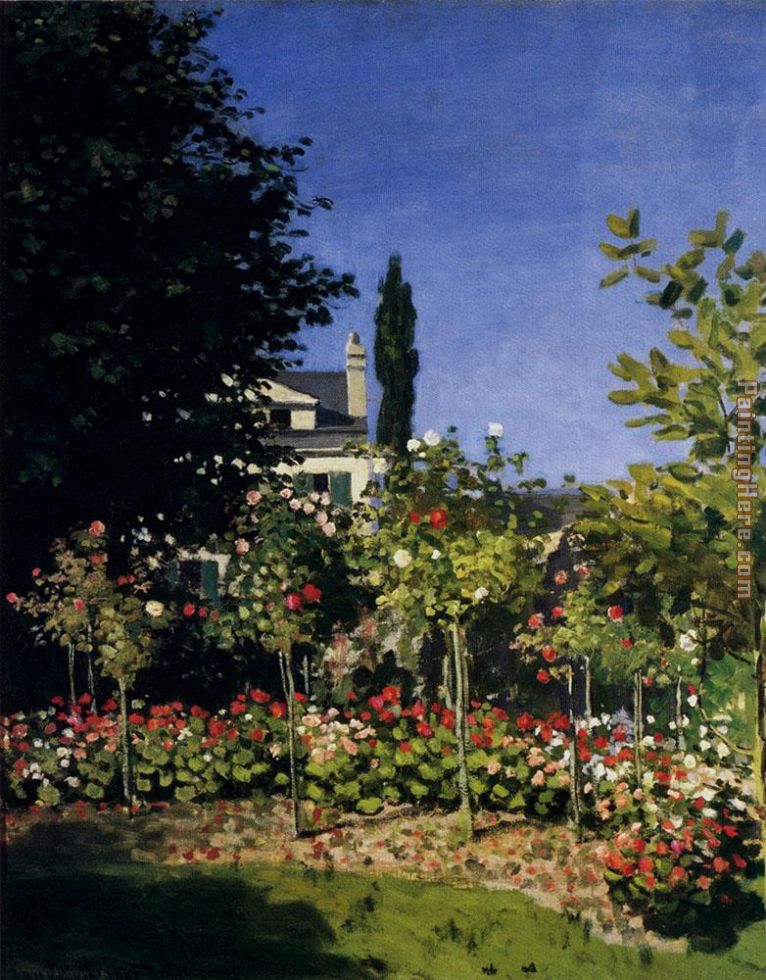 Garden In Flower At Sainte-Adresse painting - Claude Monet Garden In Flower At Sainte-Adresse art painting